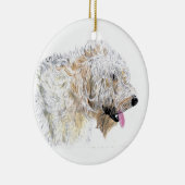 Cream Labradoodle Keramisch Ornament (Rechts)