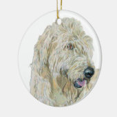 Cream Labradoodle Keramisch Ornament (Links)