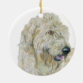 Cream Labradoodle Keramisch Ornament (Achterkant)