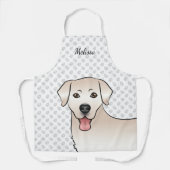 Cream Labrador Retriever Cartoon Dog Head & Name Schort (Voorkant)