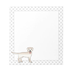 Cream Labrador Retriever Cartoon Dog & Paws Notitieblok