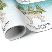 Cream Labrador Retriever Dog Christmas Aangepaste Cadeaupapier (Rol Hoek)