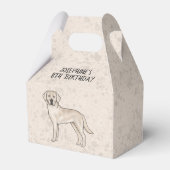 Cream Labrador Retriever Hond Custom Kids Verjaard Bedankdoosjes (Voorkant Zijde)