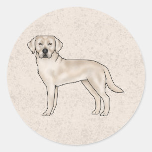 Cream Labrador Retriever Schattige Lab Hond Opstaa Ronde Sticker