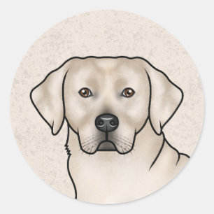 Cream Labrador Retriever Schattige Lab Hondenportr Ronde Sticker