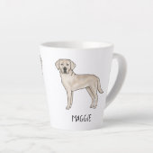 Cream Labrador Retriever Schattige Lab Jouw naam Latte Mok (Rechterhoek)