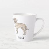 Cream Labrador Retriever Schattige Lab Jouw naam Latte Mok (Rechts)