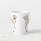 Cream Labrador Retriever Schattige Lab Jouw naam Latte Mok (Voorkant)