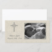 Cream Lace Carte photo religieux (Devant / Derrière)