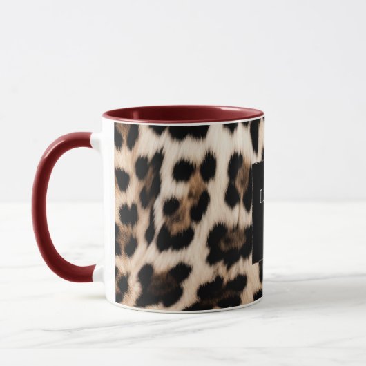 Cream Leopard Animal Birthday Mok (Links)