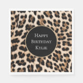 Cream Leopard Animal Glitter Lijst Servet (Voorkant)