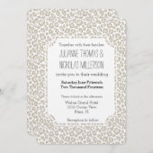 Cream Leopard Print Bruiloft Kaart (Voorkant / Achterkant)