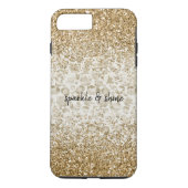 Cream Leopard Print Glitzy Gold Sparkle Case-Mate iPhone Case (Achterkant)