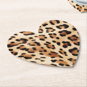 Cream Leopard Print Kartonnen Onderzetters