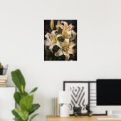 Cream Lily Flowers Art Imprimer Poster (Bureau à domicile)