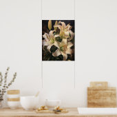 Cream Lily Flowers Art Imprimer Poster (Cuisine)