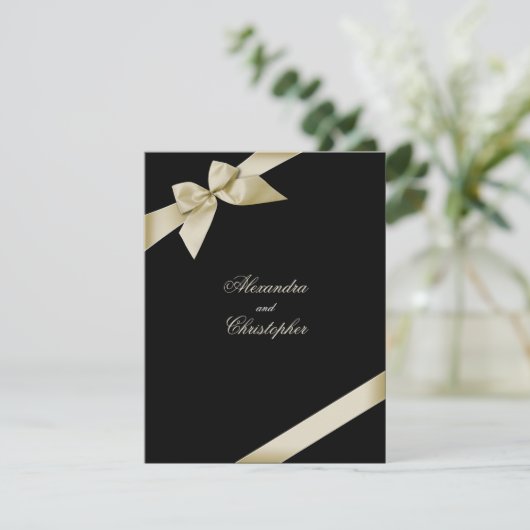 Cream Lint bruiloft aankondiging (Staand voorkant)