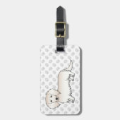 Cream Long Hair Dachshund Cartoon Dog & Text Bagagelabel (Voorkant verticaal)