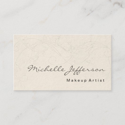 Cream Make up Artist Script Motif Carte de visite (Devant)