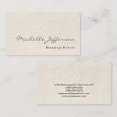 Cream Make up Artist Script Motif Carte de visite (Devant / Derrière)