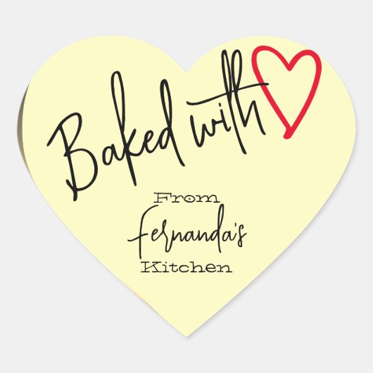 Cream met liefdesbakken uit de keuken van hart sticker (Voorkant)