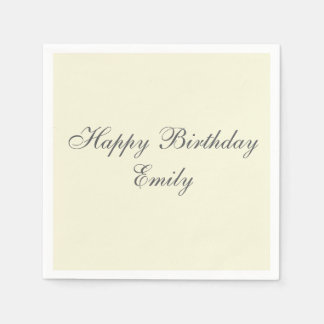 Cream Minimalist Birthday Party Napkins Servet