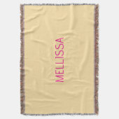 Cream minimalist custom name  deken (Voorkant Verticaal)