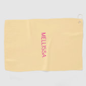 Cream minimalist custom name golfhanddoek (Horizontaal)