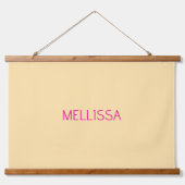 Cream minimalist custom name hangend wandkleed (Voorkant)