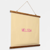 Cream minimalist custom name hangend wandkleed (Gebogen)