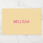 Cream minimalist custom name sparkling wijnetiket (Enkel label)