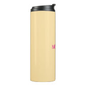 Cream minimalist custom name thermosbeker (Gedraaid links)