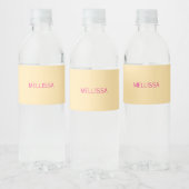 Cream minimalist custom name  waterfles etiket (Flessen)