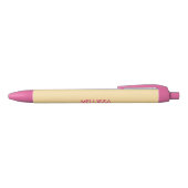 Cream minimalist custom name  zwarte inkt pen (Bovenkant)