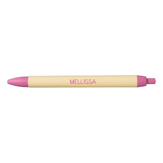 Cream minimalist custom name  zwarte inkt pen (Voorkant)