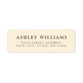Cream Minimalist Elegant Return Stickers (Voorkant)