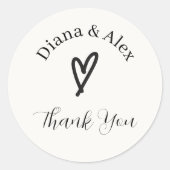Cream Minimalist Modern Bedankt Trouwcirkel Ronde Sticker (Voorkant)