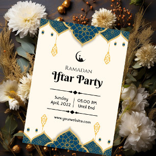 Cream Minimalist Ramadan Iftar Party Kaart