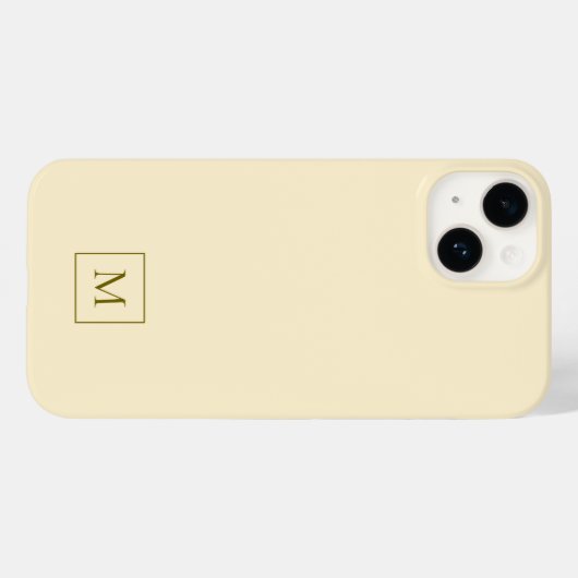 Cream Modern Minimal Elegant Initiaal Monogram Case-Mate iPhone Case (Achterkant (horizontaal))