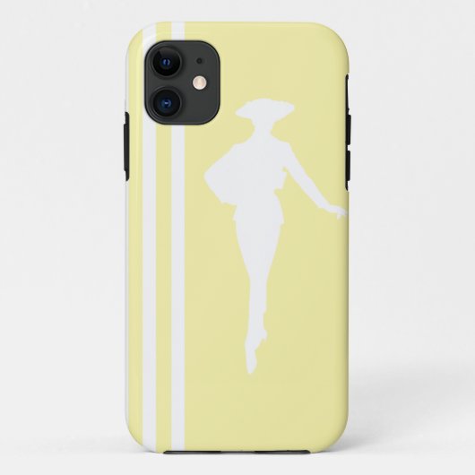 Cream Modern Stripes met Mode Silhouette Case-Mate iPhone Case (Achterkant)
