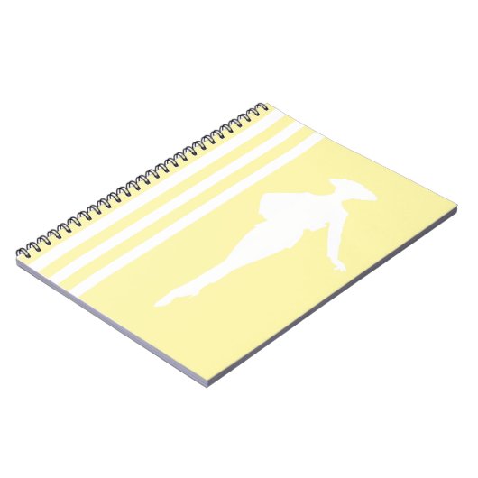 Cream Modern Stripes met Mode Silhouette Notitieboek (Linkerzijde)