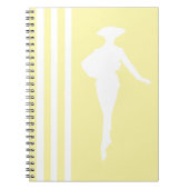 Cream Modern Stripes met Mode Silhouette Notitieboek (Voorkant)