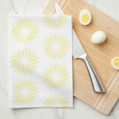 Cream Modern Sunbursts Theedoek (Quarter Fold)