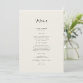 Cream Modern Wedding Menu Kaart (Staand voorkant)