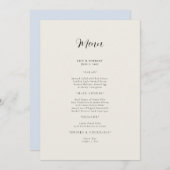 Cream Modern Wedding Menu Kaart (Voorkant / Achterkant)