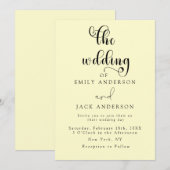 Cream Moderne Elegantie Chic Huwelijksuitnodiging Kaart (Voorkant / Achterkant)