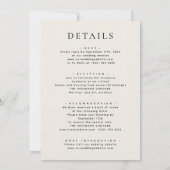 Cream Moderne Typografie in één simpele band Kaart (Achterkant)