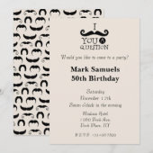 Cream Mustaches 50ste verjaardag Kaart (Voorkant / Achterkant)