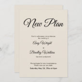 Cream New Plan uitgesteld huwelijksaankondiging Kaart (Voorkant / Achterkant)