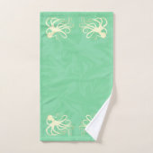 Cream Octopus op Mint-Bathroom-handdoekset Bad Handdoek (Handdoek)
